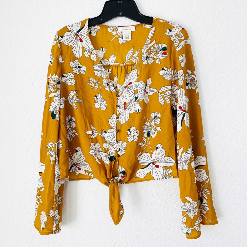 Urban Romantics Floral Tie Front Top